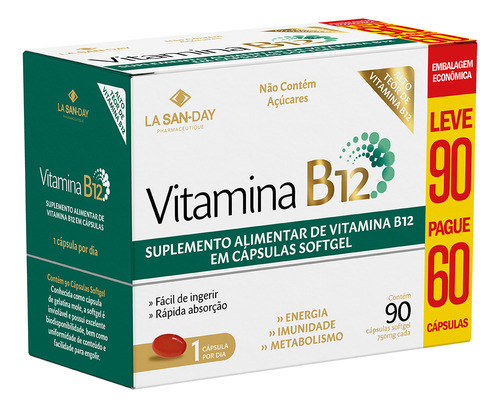Vitamina B12 La San-Day 90 Cápsulas