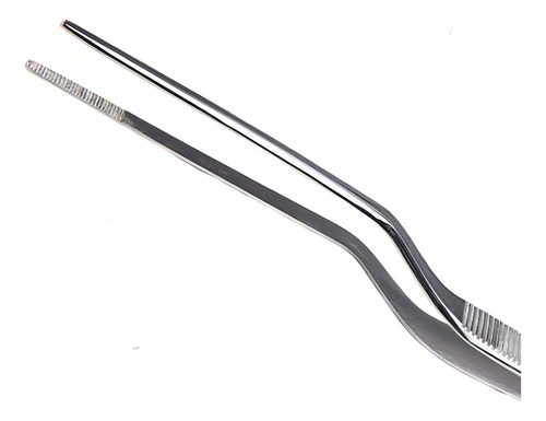 Pinzas de cocina de acero inoxidable con forma de bayoneta serrada, 19,5 cm