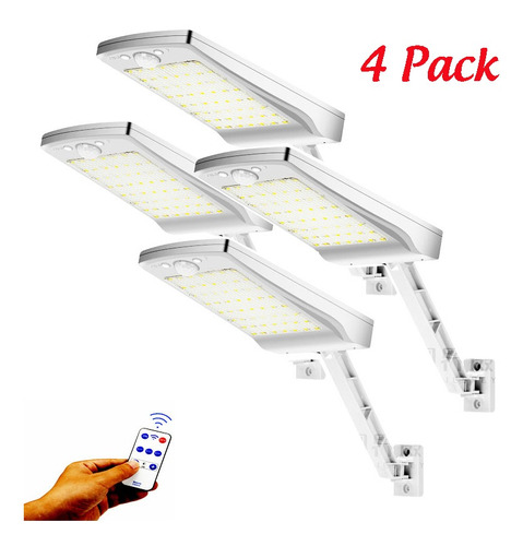 4pack 48led Control Remoto Solar Luz De Calle