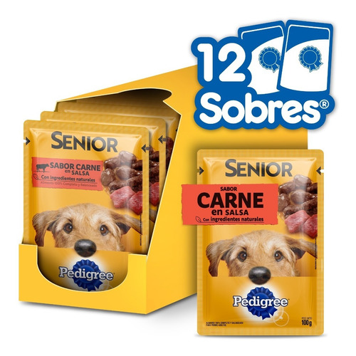 Pedigree Alimento Húmedo Sobrecito Perro Adulto +7 Años 12un