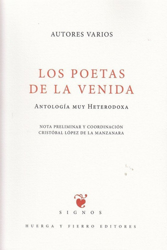Los poetas de la venida, de Blanco Rubio, Ezequías 1952. Editorial Huerga y Fierro Editores, tapa blanda en español