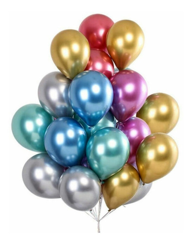 40 Unidades Balão Bexiga Metalizado - Alumínio -  Número 5