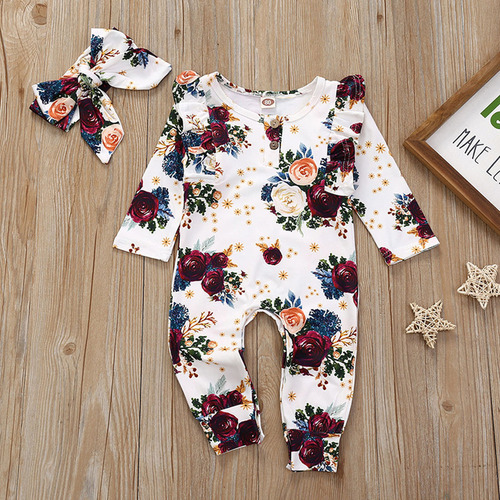 Trajes Tipo Mameluco Con Diadema Y Estampado De Flores Para