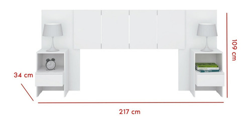 Respaldo Cabecera 2 Mesas De Luz Sommier Colchon Dormitorio