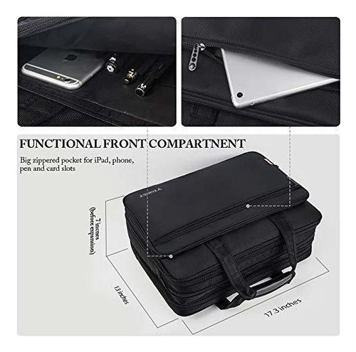 Maletín Portafolio Para Laptop De 17 In Hombre Impermeable Ytonet 108500BLK Negro