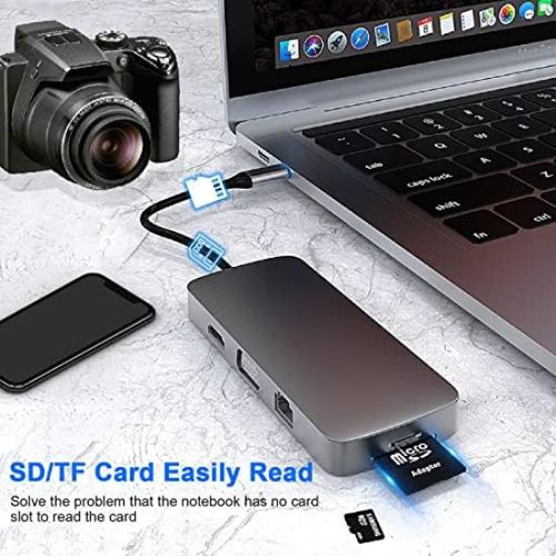 Estación De Acoplamiento Usb-c Hub, Adaptador Multiporta