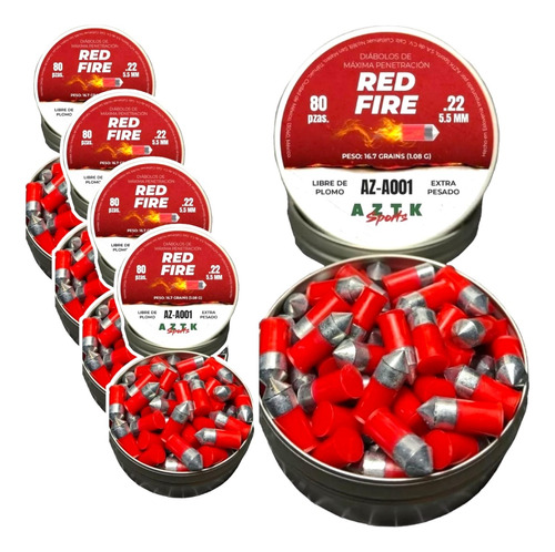 400 Diábolos De Acero Aztk Red Fire 5.5 Maxima Penetracion