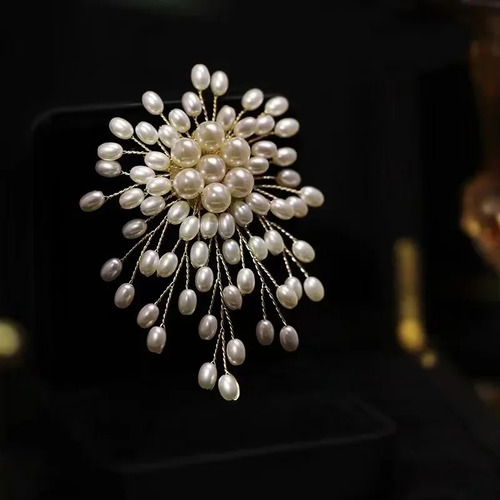 Broche De Perlas Atmosféricas De Alta Calidad Para Mujer