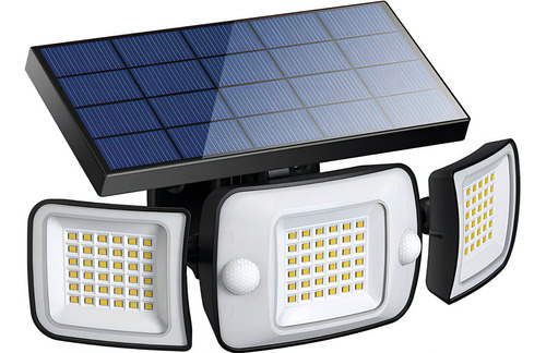 Lámpara Solar Intelamp Con Sensor De Movimiento De 3 Modos Color Negro