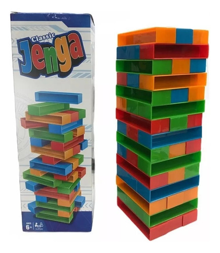 Jenga Gigante Colorido De Medio Metro