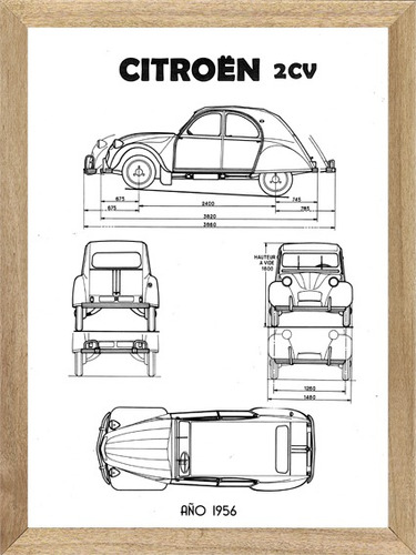 Citroën 2cv 1956,cuadro,poster,publicidad   K265