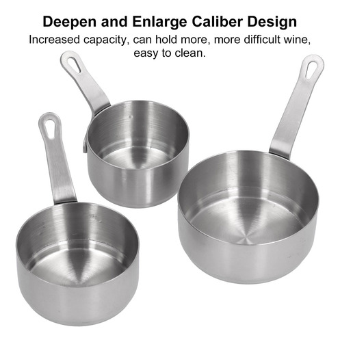 Dp Tazón De Salsa De Acero Inoxidable, 3 Tazas, Asa For
