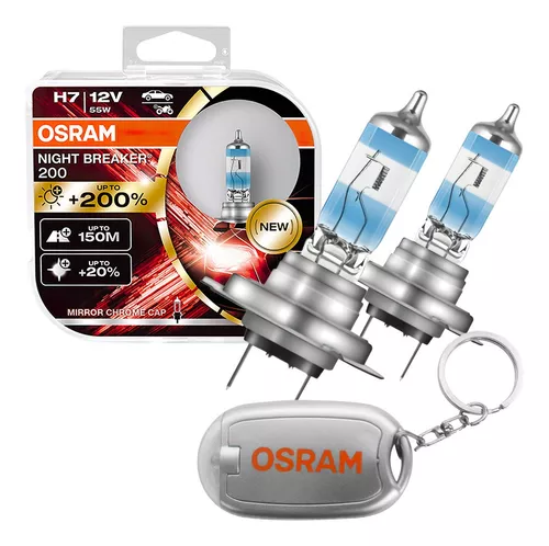 Lâmpada H7 Osram Nightbreaker 200 3900k 55w 200% Luz +brinde