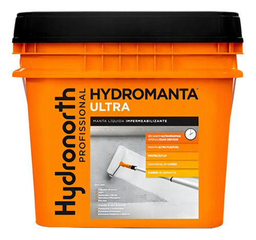 Manta Líquida Emborrachada Hydronorth Hydromanta Ultra Balde 15kg Cores Cor Concreto