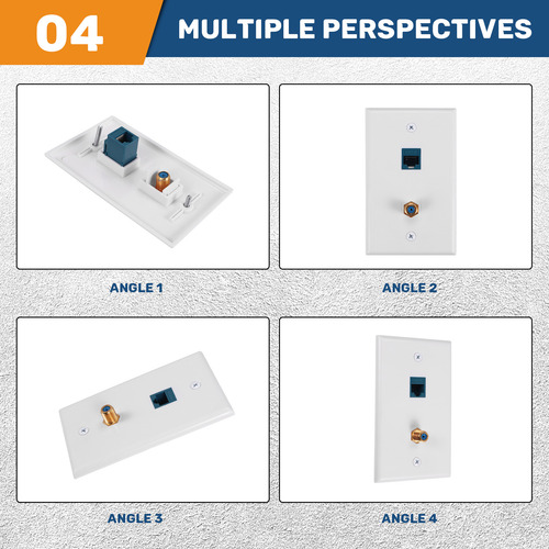 2 Paquetes De Tomas De Pared Coaxiales Ethernet Con 1 Keysto