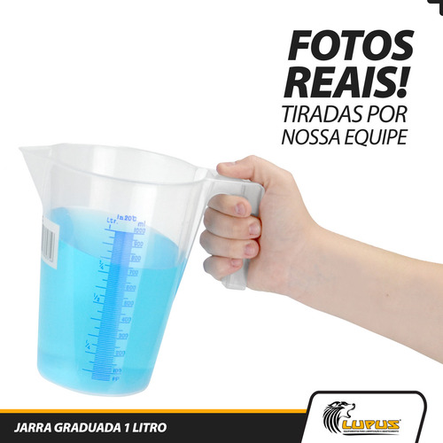 Jarra Graduada 1 Litro Polipropileno Transparente Lupus