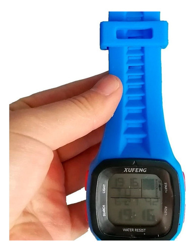 Relógio Digital Esportivo A Prova D' Água Pulseira Silicone Cor Da Correia Azul-escuro