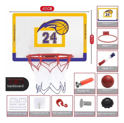 Tablero De Baloncesto De Pared Para Niños No-punch