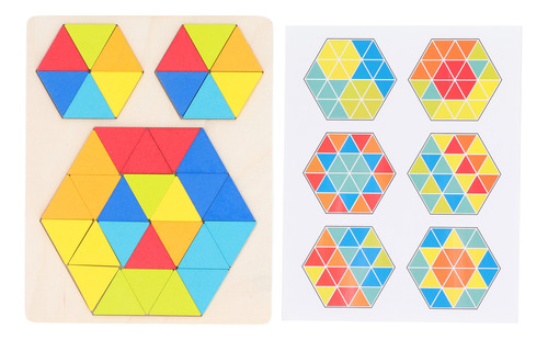 Puzles Geométricos Para Niños, Madera, Hexagonal, Lógica, Ma