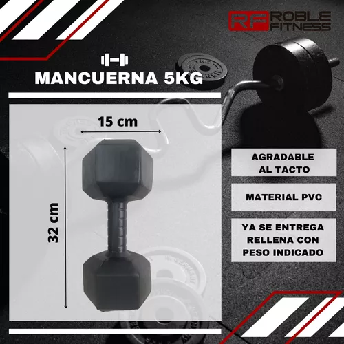 Set X2 Mancuernas Pesas 7 Kg Pvc Rellenas Par Hexagonales