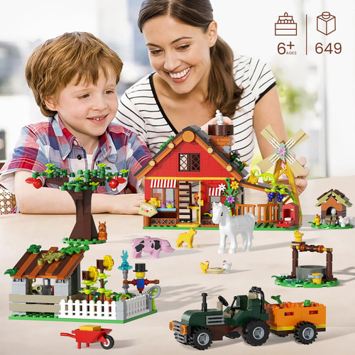 K Kits De Blocos De Construção Para Fazendas De Animais