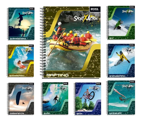 Cuaderno Universitario Sport X Action 100 Hojas Pack 10 Uni 