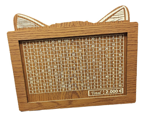 Wooden Piggy Bank Wooden Money Box With Counter Euro 2000
