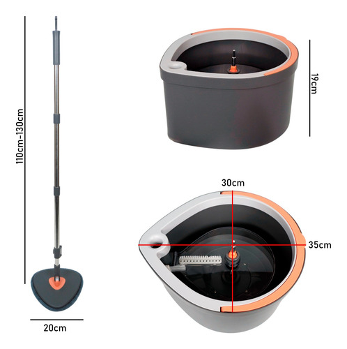 Set De Mopa Microfibra Giratoria Separadora De Agua Alpina