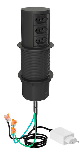 Torre Tomada Automática Indução 3 Tomadas (cabo 4mm) Tr03aw