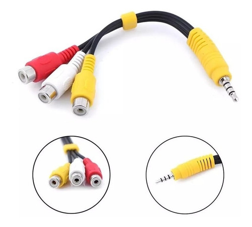 Cable Adaptador De Audio Y Video Aux 3.5mm A 3 Rca Hembra