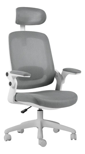 Cadeira De Escritório Astra Ergonômica Elements Cinza Branco