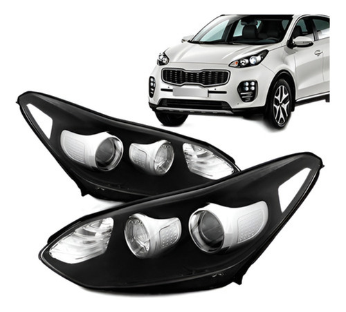 Par Farol Sportage 17/18 Eletrico C/ Motor Projetor C/led