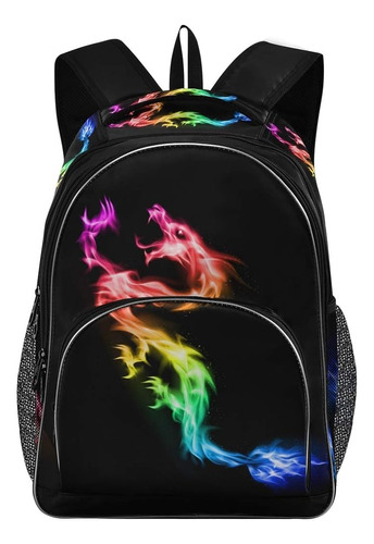 Mochila Para Niños Fire Rainbow Dragon Mochila De Arco De Tr