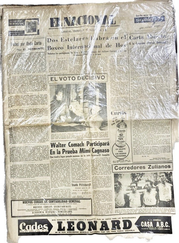   El Nacional Agosto 19 De 1949 Caso Del Hombre Invisible