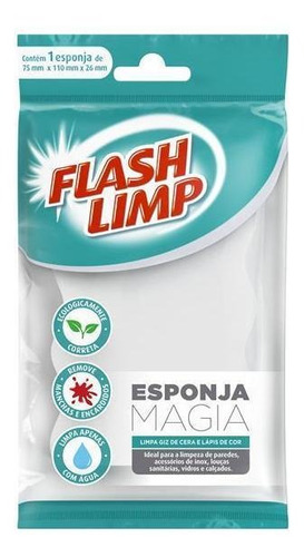 Kit Com 3 Esponja Magica Flash Limp Limpa Paredes E Tira Man