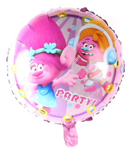 Paquete De 10 Globos Redondos Trolls Decoracion Fiesta Rosa Trolls