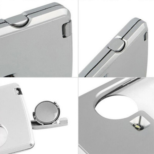 Imagen 4 de 8 de Lupa Magnificador Luz Led Tarjeta Bifocal 3x 6x + Estuche