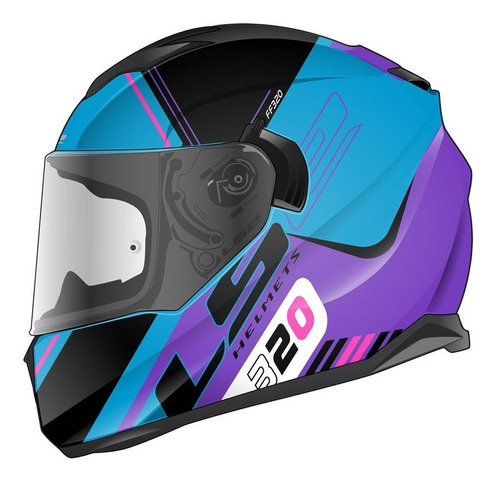 Casco Integral Ls2 Ff320 Stream Evo Sche Celeste Morado