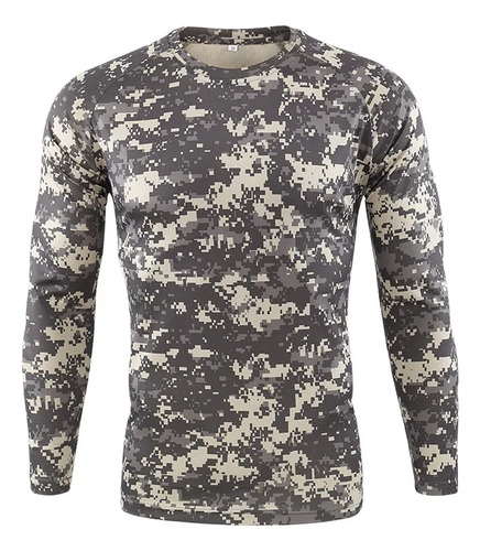 Camisa De Manga Larga De Camuflaje Militar Táctico Para Homb