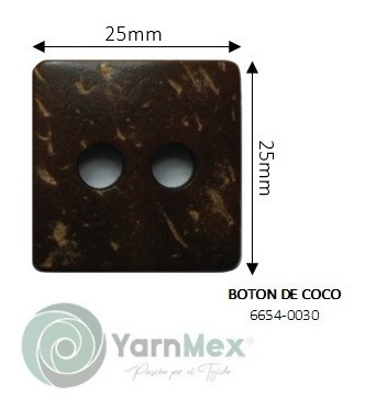 Botón De Coco | 6654-0030 - 100pzas