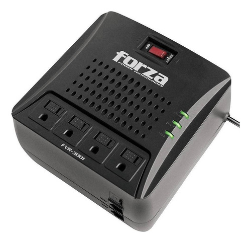 Estabilizador Forza Fvr-3002 4 Tomas/3000va/1500w 220v Color Negro