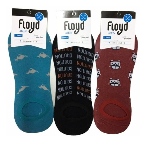 Pack X 3 Floyd Soquete Invisible Liso/estampa Hbre. A .1415