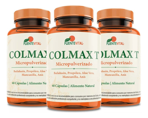 Colon T  Detox Natural  Irritación Inflamación  Fv Pack X 3