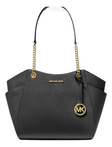 Bolsa Michael Kors Jet Set Large Saffiano Leather Shoulder Bag Negro