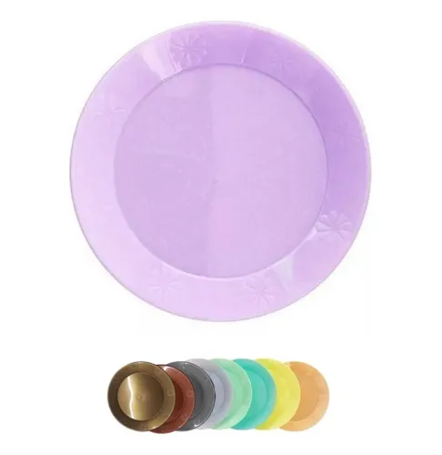 Platos Pastel X 10 Colores Descartable Plastico Duro