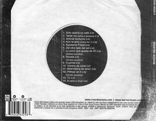 Cd Ricardo Arjona (lado B)