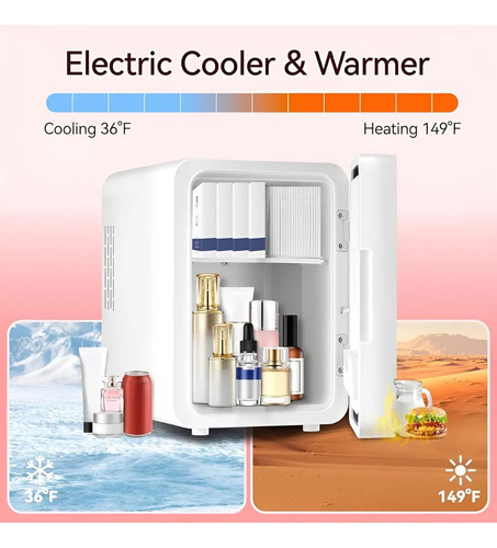 Refrigerador Para Habitación,maquillaje Coche Con Calentado Capacidad 4 Litros