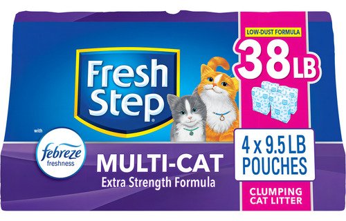 Fresh Step Multi-cat Arena Gatos Aroma Febreze, 38 Lbs X 17.