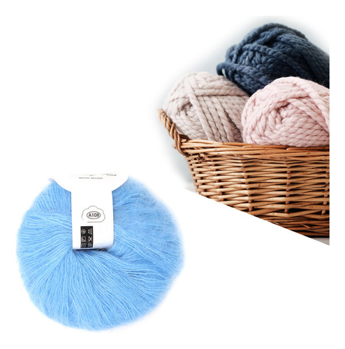 Popular Suave Mohair Pashm Punto Angora Hilo De Lana Largo C