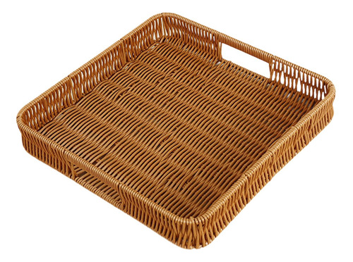 Bandeja Tejida Para Servir, Cesta Versátil De Ratán